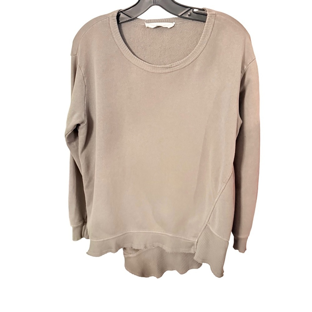 Wilt Womens Sweatshirt Sage Green Sweatshirt Asymmetrical Hem, Round Neck Sz M